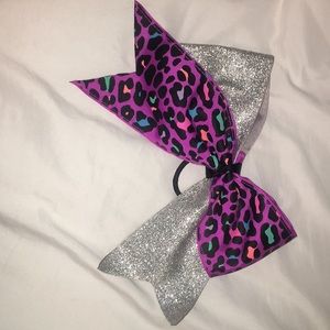 Purple cheetah print and sparkle cheer bow!